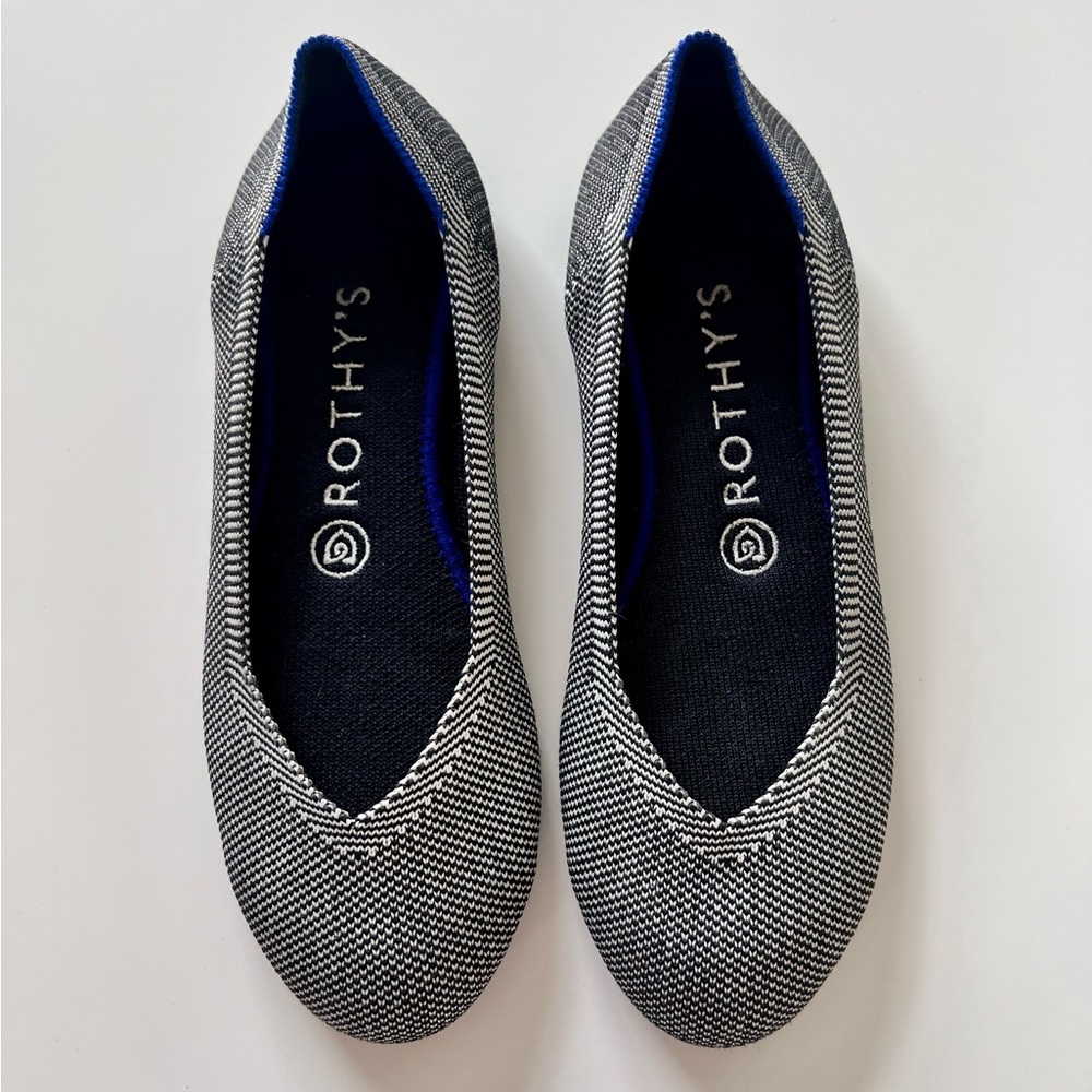Rothy’s Birdseye Grey Ballet Round Flat - Size 7